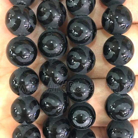black onxy agate beads, round