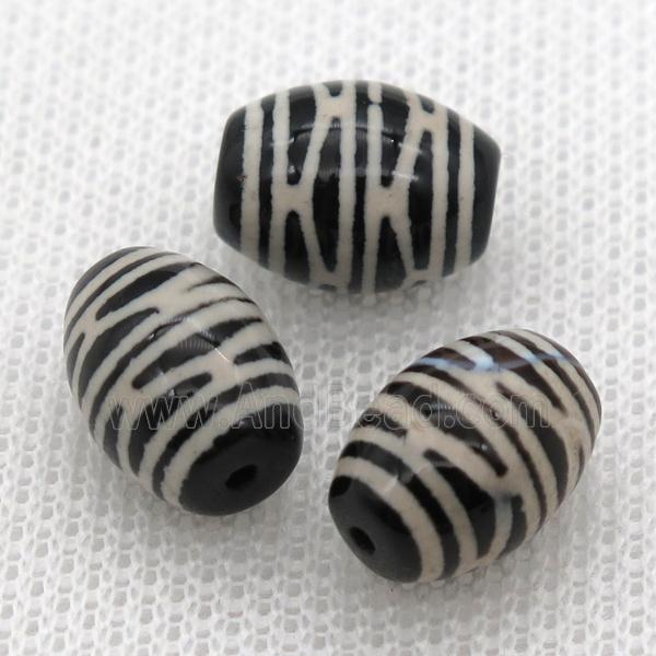 tibetan Dzi barrel beads