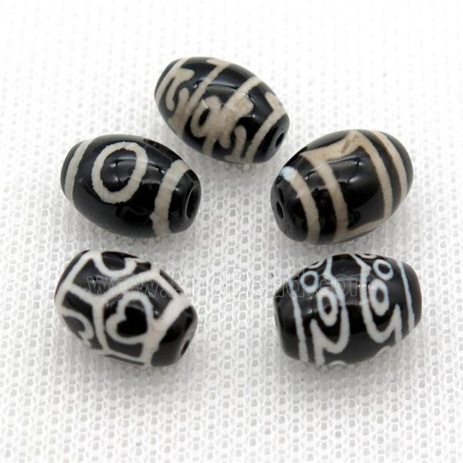tibetan DZi barrel beads, mixed