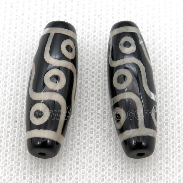 black tibetan DZi rice beads, eye
