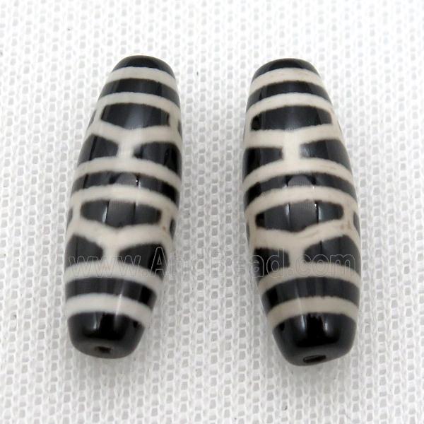 black tibetan DZi rice beads