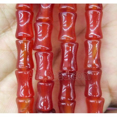 red agate bead, bamboo