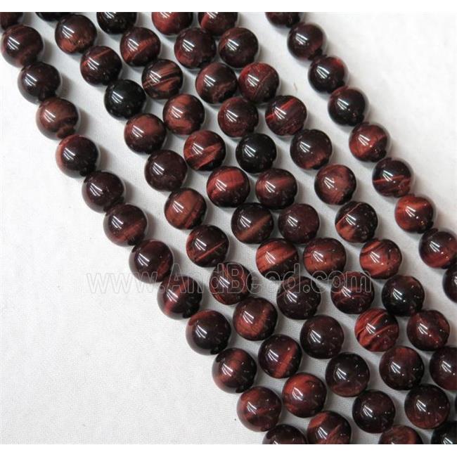 natural red Tiger eye stone beads, round, AB grade