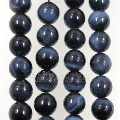 natural blue Tiger eye stone beads, round