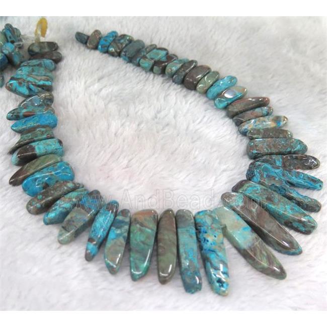 ocean jasper stick collar beads, blue