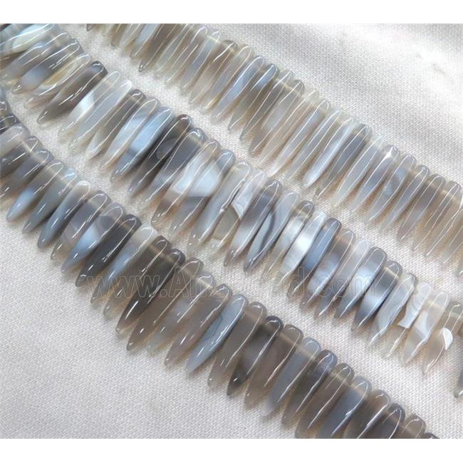 gray agate bullet beads