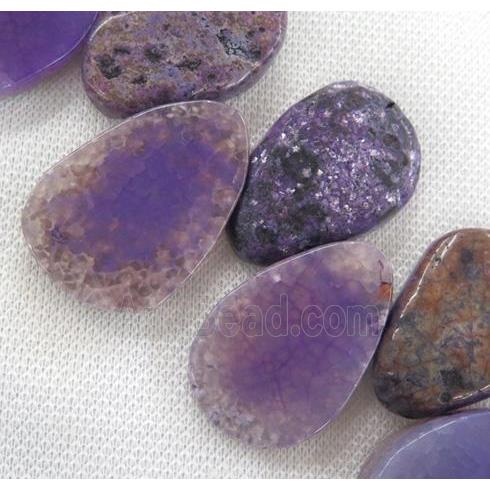 Agate loose bead, teardrop