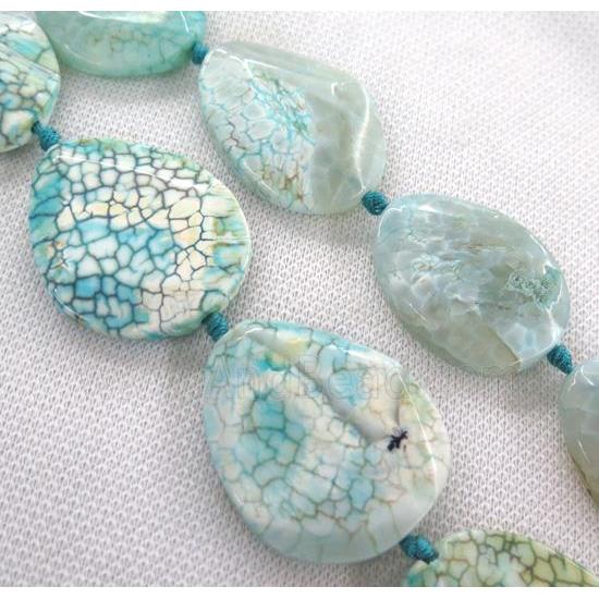 dragon veins Agate slice bead, faceted freeform