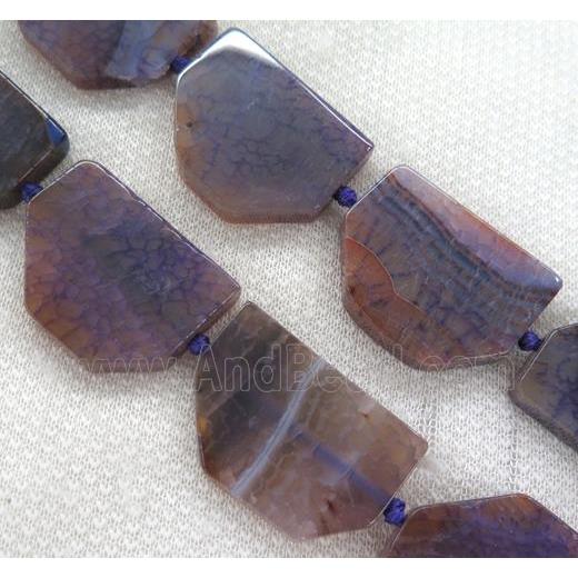 purple agate hexagon beads