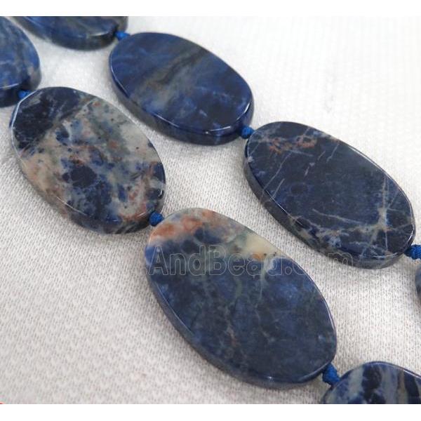 blue sodalite bead, oval
