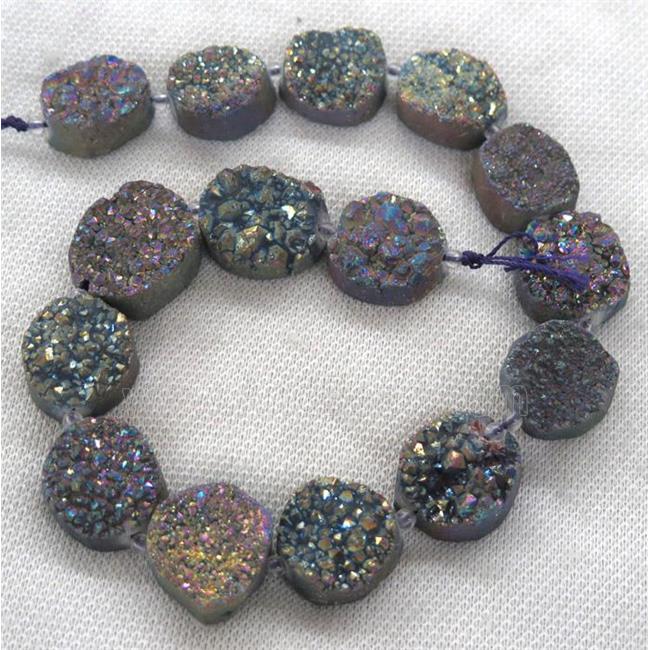 rainbow druzy quartz beads, freeform