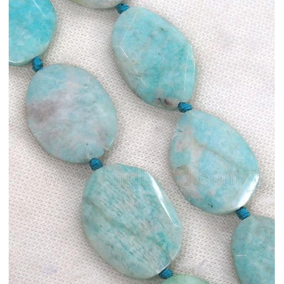 blue Amazonite beads, faceted freeform