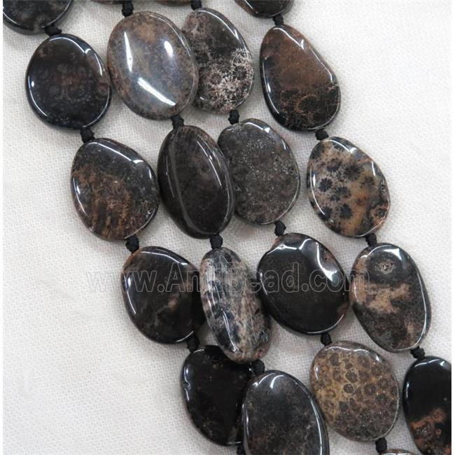 black Coral Fossil beads, freeform