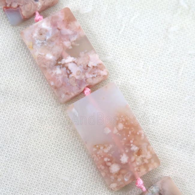 pink Cherry Agate beads, rectangle