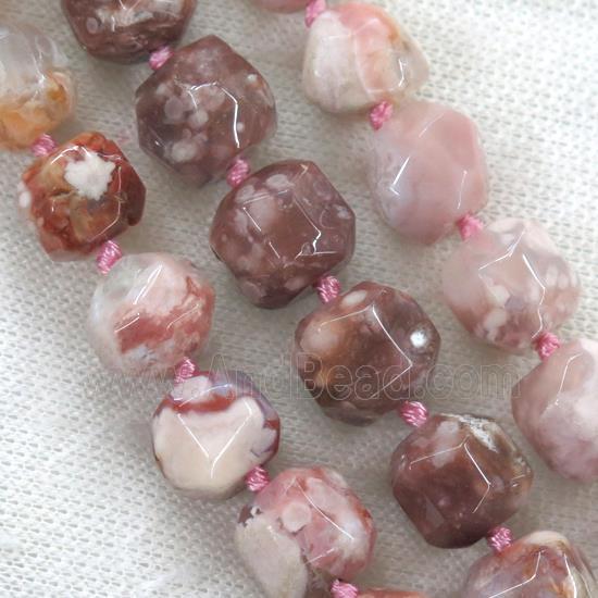 pink Cherry blossom Agate beads ball