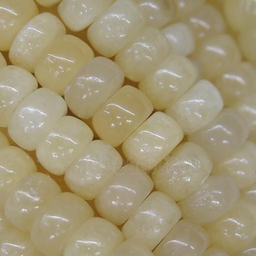Yellow Honey Jade Rondelle Beads Smooth