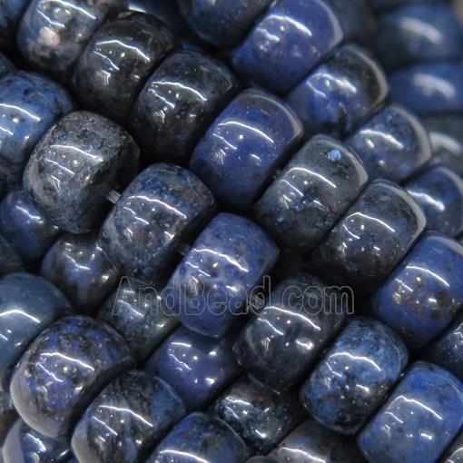 Blue Dumortierite Beads, barrel