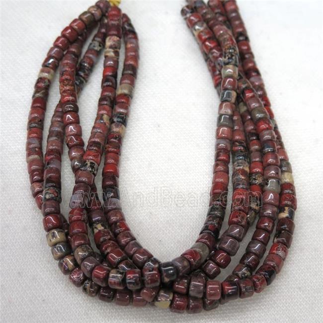 Poppy Jasper barrel beads