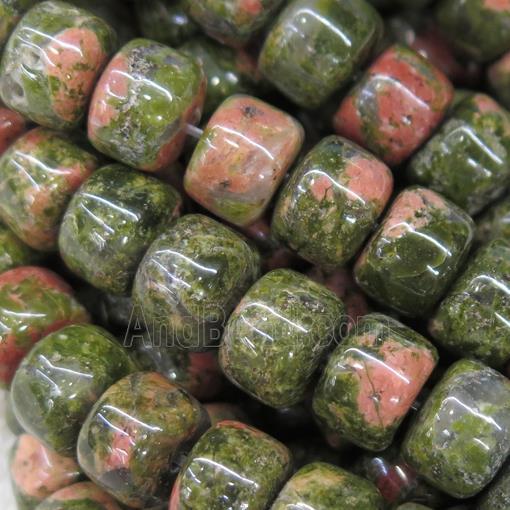 Unakite barrel beads