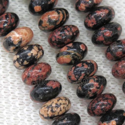 red Snowflake Jasper beads, rondelle