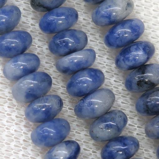 African Sodalite beads, rondelle, blue