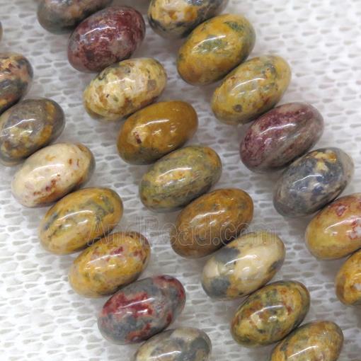 yellow Leopard-skin Jasper beads, rondelle