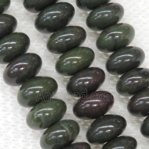 Green African Autumn Jasper rondelle beads