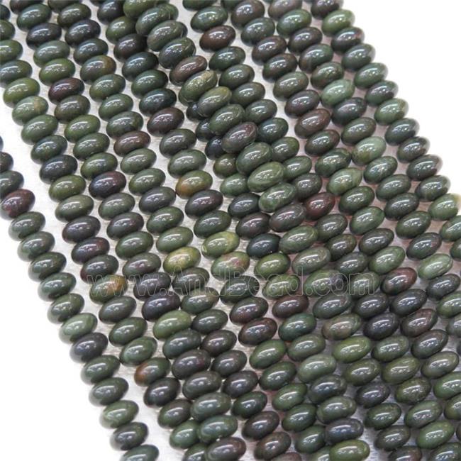 Green African Autumn Jasper rondelle beads