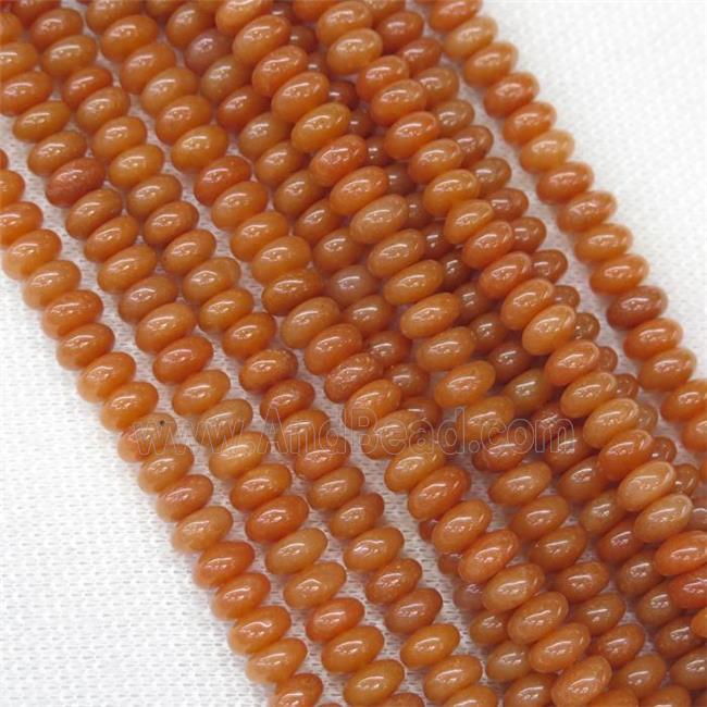 red Aventurine rondelle beads