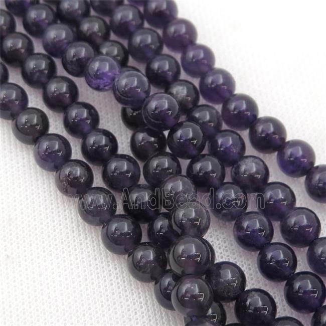 round purple Amethyst beads