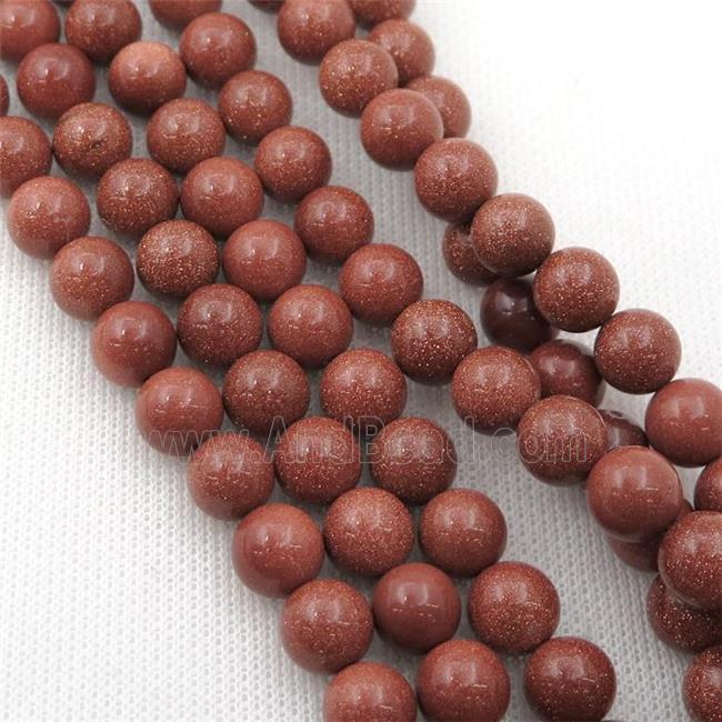 round gold SandStone beads