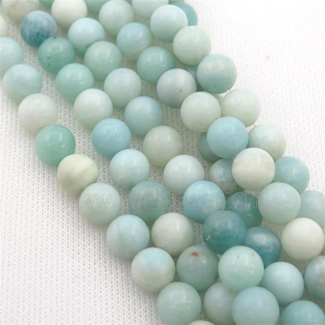 round Amazonite beads, blue