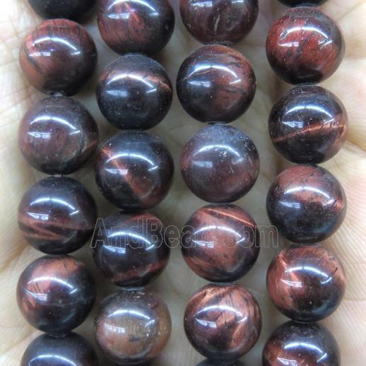 red tiger eye stone beads, round