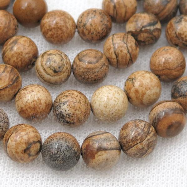 round Picture Jasper beads