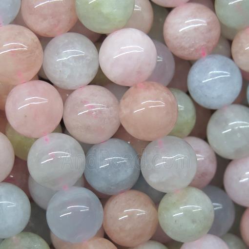 round Morganite beads, multi color
