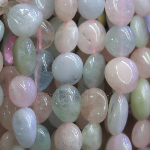 Morganite beads chip, freeform, multi color