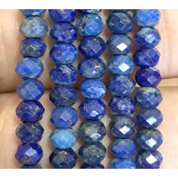lapis lazuli bead, faceted rondelle