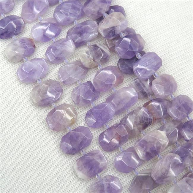 purple Chalcedony beads, faceted rectangle