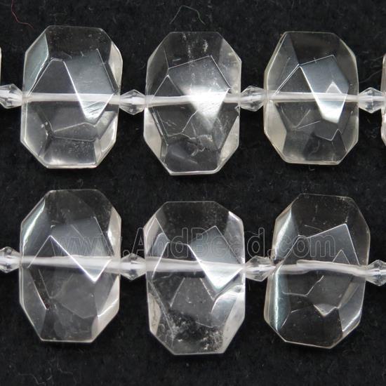 Clear Quartz Beads, faceted rectangle