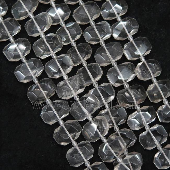 Clear Quartz Beads, faceted rectangle