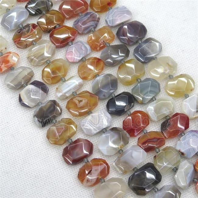 red Botswana beads, faceted rectangle