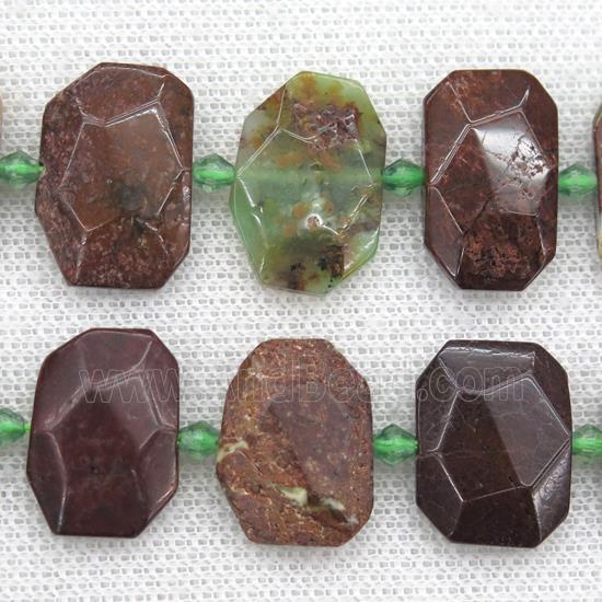 Australian Chrysoprase beads, faceted rectangle