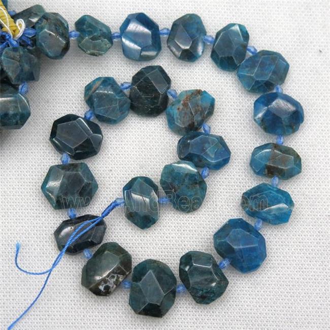 blue Apatite beads, faceted rectangle