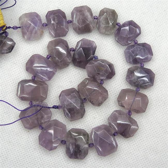 purple Amethyst beads, faceted rectangle