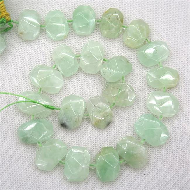 green Grapes Quartz beads, faceted rectangle