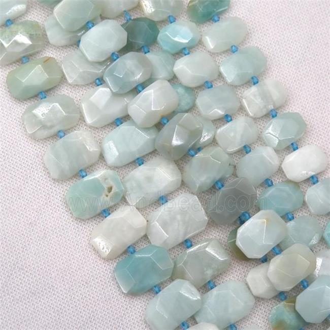 Chinese Amazonite stone beads, faceted rectangle