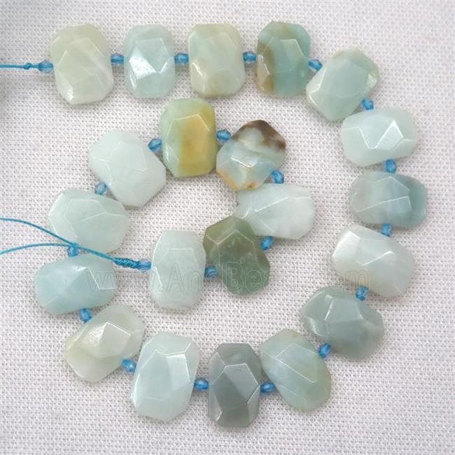 Chinese Amazonite stone beads, faceted rectangle