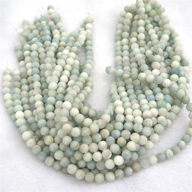 round matte Aquamarine beads, blue dye