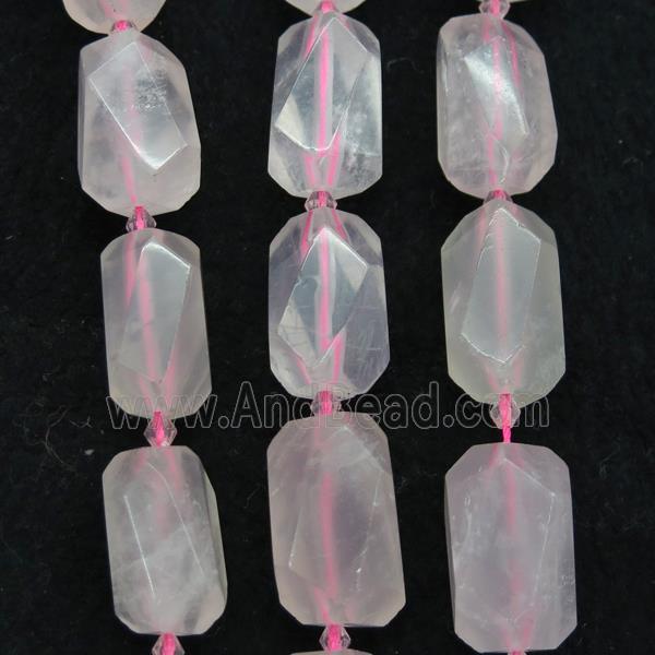 Rose Quartz nugget beads, pink, freeform