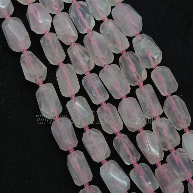 Rose Quartz nugget beads, pink, freeform
